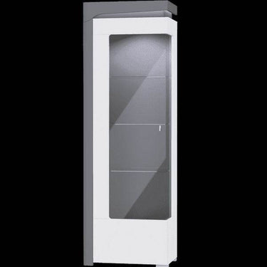 Elegant Athens Grey and White Gloss Left Display Cabinet with LED Illumination - UK Luxury Furniture